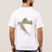 クロアチアの旗+地図+テキストTシャツ Tシャツ (裏面)