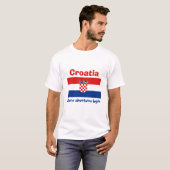 クロアチアの旗+地図+テキストTシャツ Tシャツ (正面フル)