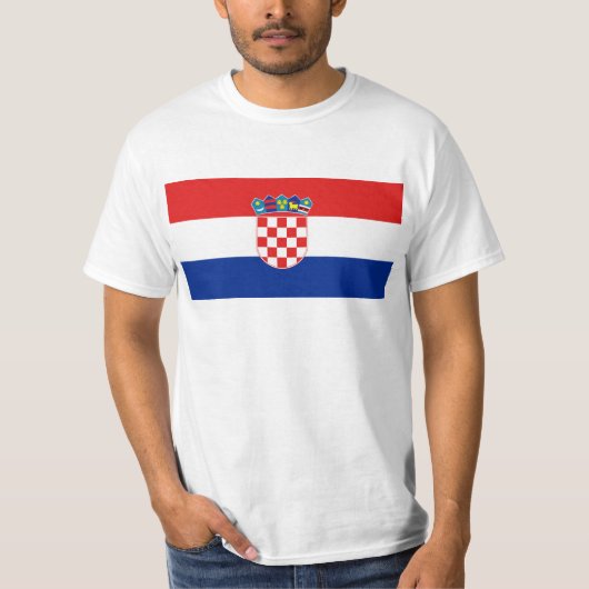 クロアチアの旗HR Hrvatska Tシャツ (正面)