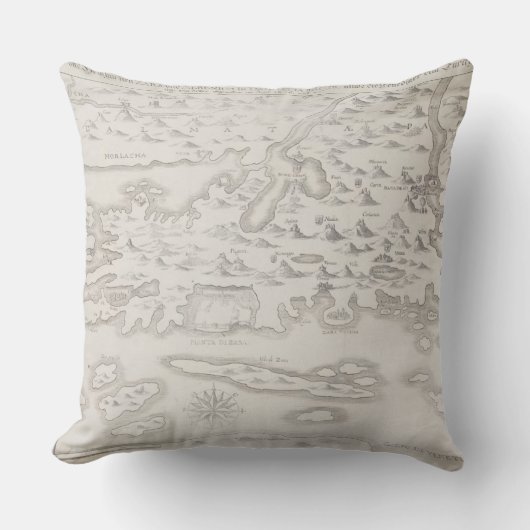 クロアチアの旧式な地図 クッション (正面)