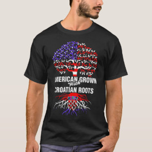 クロアチアの根と育つアメリカ人 Tシャツ