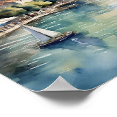 クロアチアの水の色を分割 ポスター (角)