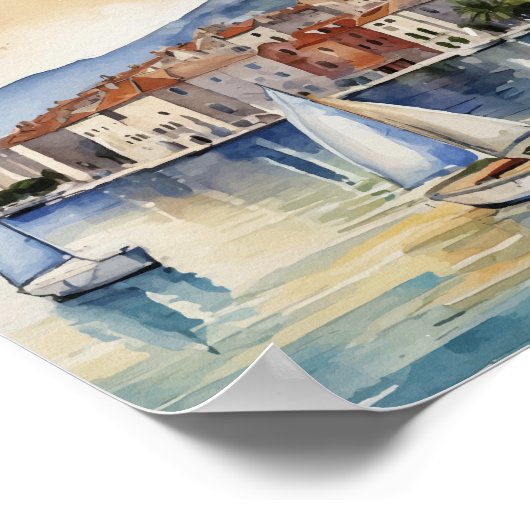 クロアチアの水の色を分割 ポスター (角)