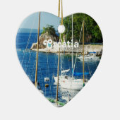 クロアチアの港 セラミックオーナメント (右)