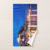 クロアチアの町シベニックの夜。 バスタオルセット (ハンドタオル)