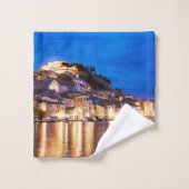 クロアチアの町シベニックの夜。 バスタオルセット (ウォッシュタオル)