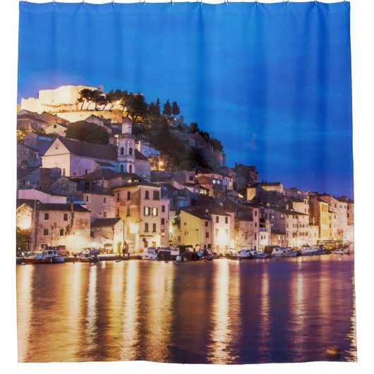 クロアチアの町シベニック シャワーカーテン (正面)