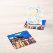 クロアチアの町シベニック スクエアペーパーコースター (インサイチュ)