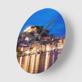 クロアチアの町シベニック ラウンド壁時計 (傾斜)