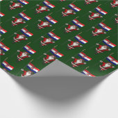 クロアチアの看板のあるサンタクロース ラッピングペーパー (角)