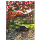 クロアチアの紅葉に差し込む太陽 クリップボード (裏面)