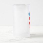 クロアチアの紋章付き外衣 フロストグラスビールジョッキ (中央)