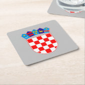 クロアチアの紋章 スクエアペーパーコースター (アングル)
