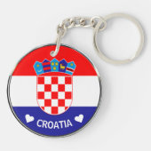クロアチアの紋章 | テキスト入りのHrvatski grb キーホルダー (裏面)