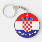クロアチアの紋章 | テキスト入りのHrvatski grb キーホルダー (正面)