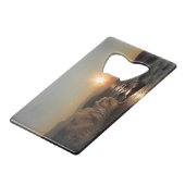 クロアチアの美しい夕日の防波堤 クレジットカード栓抜き (正面アングル)