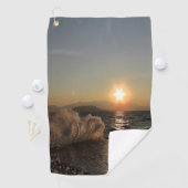 クロアチアの美しい夕日の防波堤 ゴルフタオル (インサイチュ)