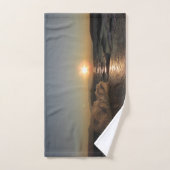 クロアチアの美しい夕日の防波堤 ハンドタオル (ハンドタオル)