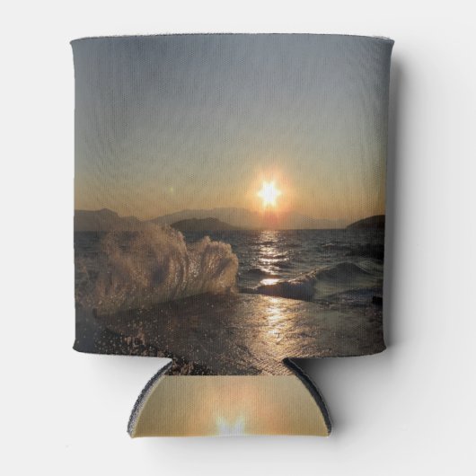 クロアチアの美しい夕日の防波堤 缶クーラー (正面)