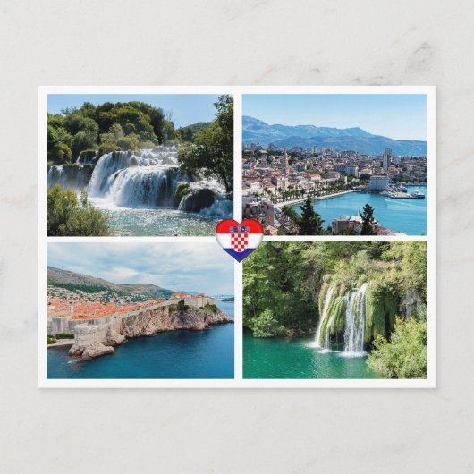 クロアチアの美しい景観 - ヨーロッパ ポストカード (正面)
