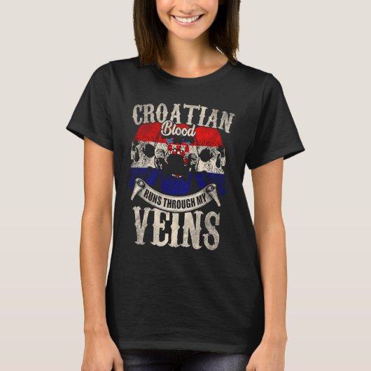 クロアチアの血が私の血管を流れる Tシャツ (正面)