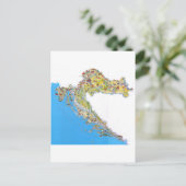 クロアチアの観光地図、hrvatska turistchka mapa ポストカード (スタンド正面)