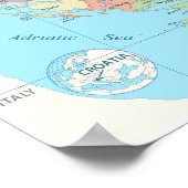 クロアチアの詳細地図 ポスター (角)