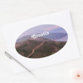 クロアチアの風景 楕円形シール (封筒)