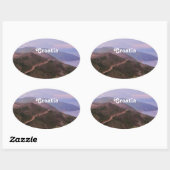 クロアチアの風景 楕円形シール (シート)