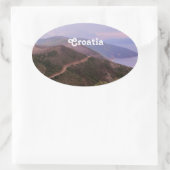 クロアチアの風景 楕円形シール (バッグ)