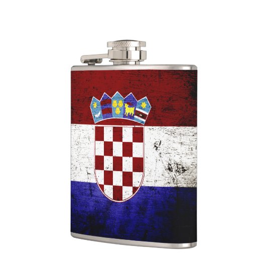 クロアチアの黒くグランジな旗 フラスク (左)