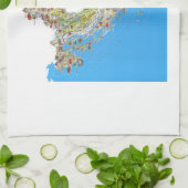 クロアチアのtouristic地図、hrvatskaのturističkaのmapa キッチンタオル (折り畳み)