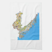 クロアチアのtouristic地図、hrvatskaのturističkaのmapa キッチンタオル (縦)