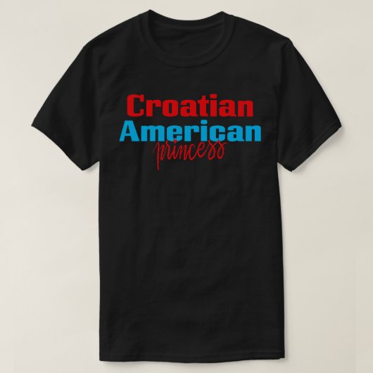 クロアチアアメリカンプリンセス Tシャツ (デザイン正面)