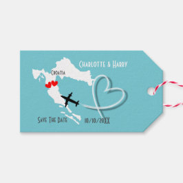 クロアチアウェディングが日付を保存 ギフトタグ