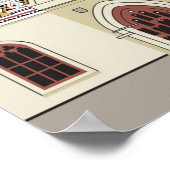 クロアチアクールモダン旅行ポスター ポスター (角)