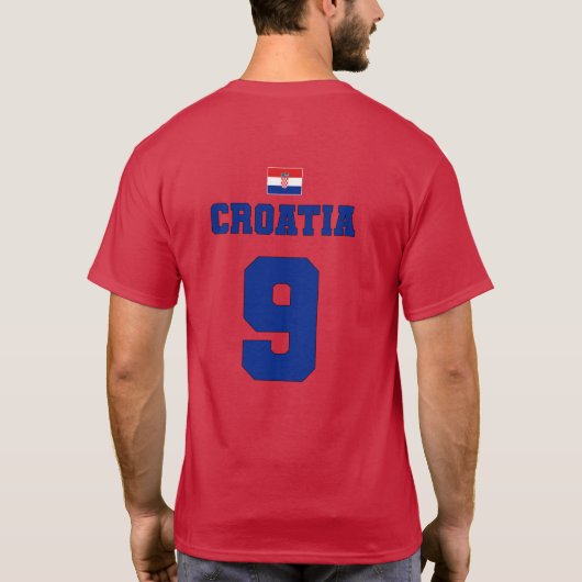 クロアチアサッカーサッカー代表#9 Tシャツ (裏面)