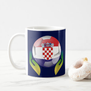 クロアチアサッカー保護が手に入っている コーヒーマグカップ