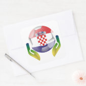 クロアチアサッカー保護が手に入っている スクエアシール (封筒)