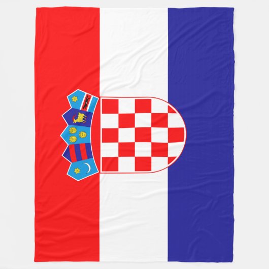 クロアチアザスタヴァフラバトスクラージ国旗 フリースブランケット (正面)