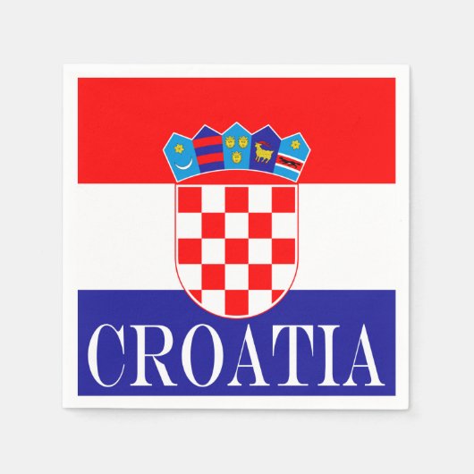 クロアチアザスタヴァフラバトスク国旗 スタンダードカクテルナプキン (正面)