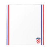 クロアチアストライプ国旗 ノートパッド (正面)