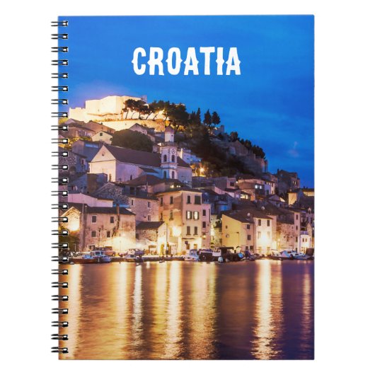 クロアチアタウンSibenik at night Notebook ノートブック (正面)