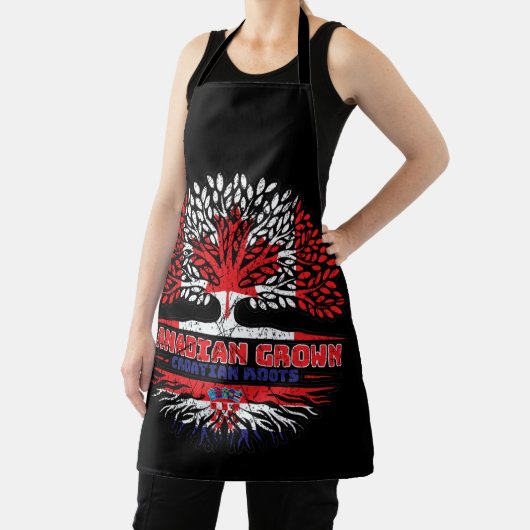 クロアチアチアカナダツリールーツ国旗 エプロン (インサイチュ)