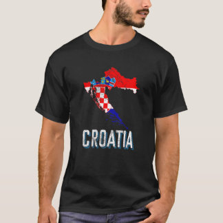 クロアチアチアクラート国旗の地図ザグレブドゥブロヴニクS Tシャツ