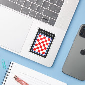 クロアチアチェック ブルーボーダー シール (ノートパソコンとiPhone)