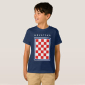 クロアチアチェック ブルーボーダー Tシャツ (正面フル)