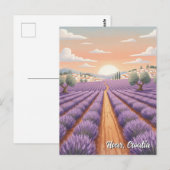 クロアチアハヴァルラヴァンドールフィールド ポストカード (正面/裏面)