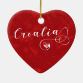 クロアチアハート、クリスマスツリーオーナメント、クロアチア語 セラミックオーナメント (裏面)