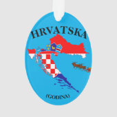 クロアチアバケーションクリスマスアクリルオーナメント オーナメント (裏面)